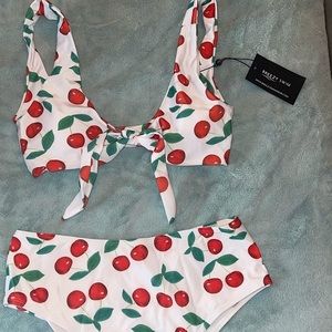 Brand new high waisted bikini with cherries
